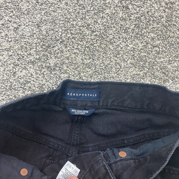 Aeropostale Shorts Womens 4 High Rise Cut-Off Distressed Button Fly jean cowgirl - Picture 7 of 12